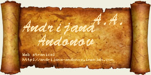 Andrijana Andonov vizit kartica